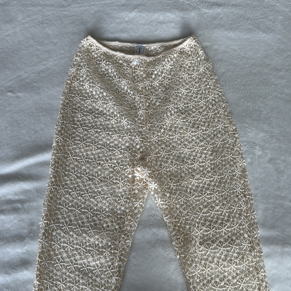 Lucy in the Sky Mojave Embroidered Three Piece Pants Set Ivory XS cover up - Picture 5 of 9
